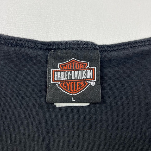 Vtg Harley Davidson Mens Tank Top Shirt Sz Large Y2K Double Sided Black Biker A8 - Picture 3 of 9